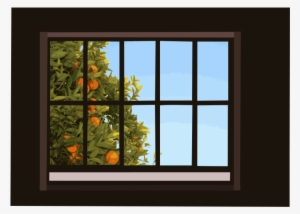 Window Orange Tree Clipart - Schneidebrett Orangenbaum Big Box Art