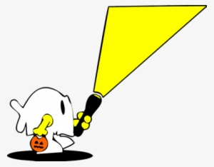Flashlight Image Trick Or Treater Halloween Clip Art - Trick Or Treat With Flashlight