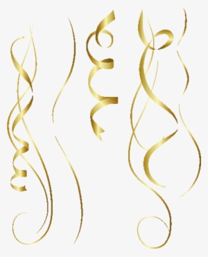 Gold Party Confetti Streamers @simonevdw - Gold Png Confetti