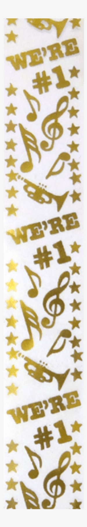 #9 Clear Ribbon With We're #1 Gold 5 Yd - Motif