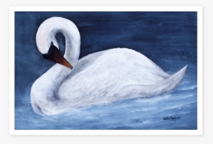 Kathleen Murphy Art Swan Water Blue