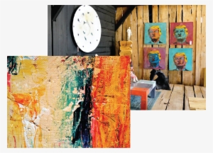 Two Images Stacked That Show The Interior Of 'the Place' - Royalty-free