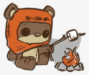 Ewok Chibi Star Wars Campfire Svg Royalty Free Stock - Ewok Star Wars Dibujo