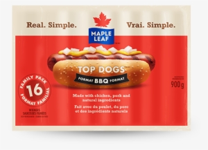 Maple Leaf Top Dogs Bbq Format Hot Dogs Family Size - Top Dogs Bbq