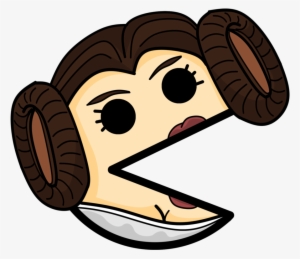 Princess Leia Clipart Cartoon - Emoticón Pacman Png