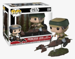 Princess Leia On Speeder Bike Deluxe Pop Vinyl Figure - Funko Pop Luke Skywalker With Speeder Bike
