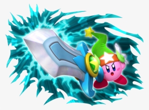 Kirby Doing A Super Mega Sword Slash - Kirby's Return To Dreamland