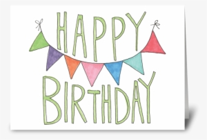 Happy Birthday Banner Greeting Card - Graphic Design