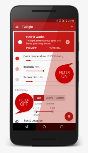 Night Mode - Twilight Android Burn