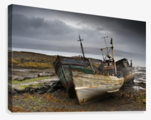 Shipwreck, Isle Of Mull, Scotland Canvas Print - Ship Wrecks In Scotland