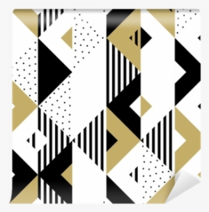 Triangle Geometric Abstract Golden Seamless Pattern - Triangle