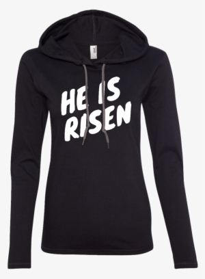 He Is Risen Ladies Tee Hoodie - Hockeymom Shirts