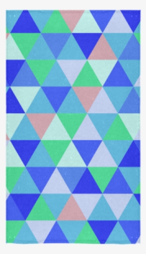 Blue Geometric Triangle Pattern Custom Towel - Triangle