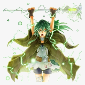- - Hair - - Long Green Hair, It's Always Worn In A - Winda Priestess Of Gusto