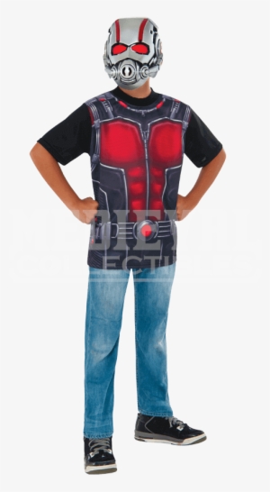 Kids Ant-man Costume Top And Mask - Ant Man Shirt