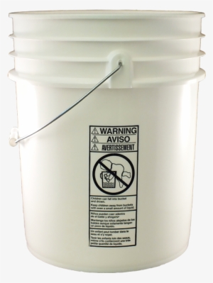 5 Gallon White Hdpe Un Pail W/ Child Warning Logo &