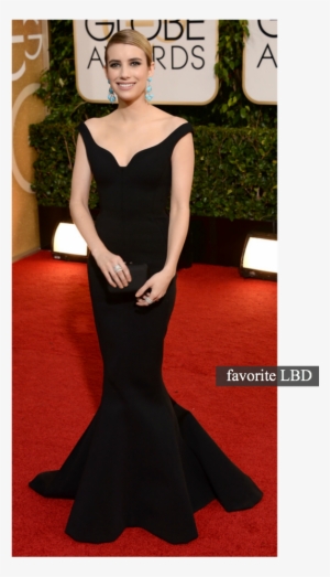 Emma Roberts In Lanvin - Vestido Negro Largo Corte De Sirena