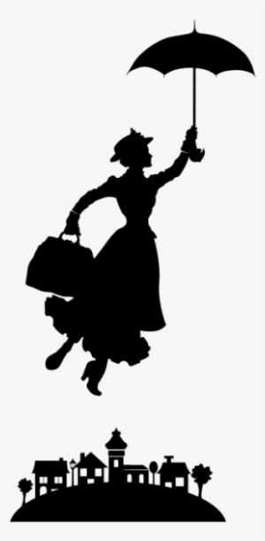 Mary Poppins Umbrella Png Image Free Stock - Clipart Mary Poppins Silhouette