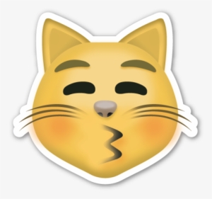 Kissing Cat Face With Closed Eyes - Emojis De Whatsapp Gato