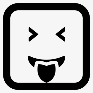 Emoticon Face Square With Tongue Out Of The Mouth And - Square Objects Outline