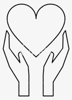 Hands Holds Heart Love Care Outline - Heart In Hands Outline