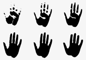 Net Clip Art Hand Prints Black White Line Art Svg - Hand Clip Art