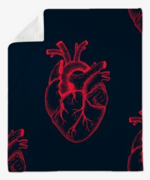 Vector Vintage Style Detailed Illustration, Seamless - Abstract Anatomical Heart