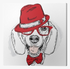Funny Dog With Hat And Glasses - Laima Bz061 Dog With Earphone Pattern Pillow Case