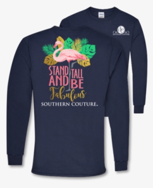 Southern Couture Preppy Fabulous Flamingo Long Sleeve