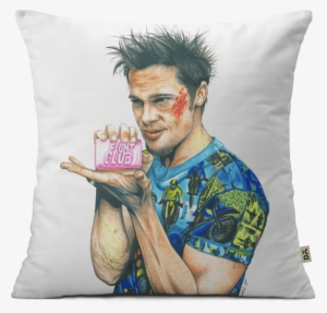 Dailyobjects Fight Club Brad Pitt Sketch 12" Cushion - Tyler Durden Drawing