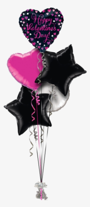 Happy Valentines Pink Sparkles Hearts Valentines Balloon - Happy Birthday Sister Balloon