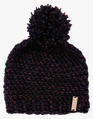 The Nordic Hat In Black With Pink Sparkle - Knit Cap