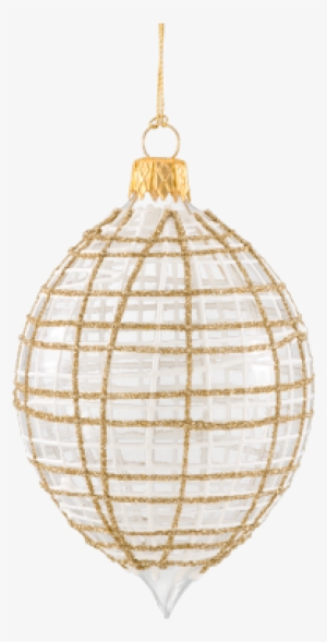 Christmas Ornament "onion" With Glitter, Gold/white - Christmas Day