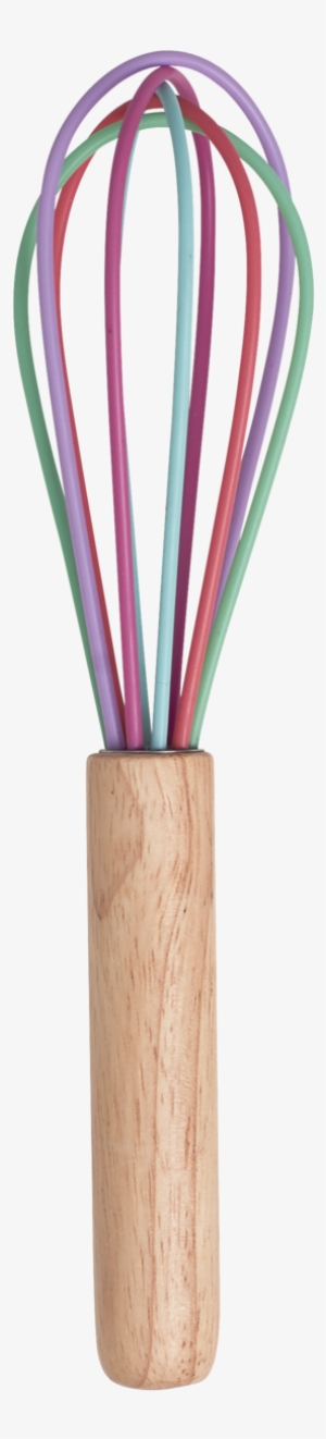 Rice Multi Coloured Small Size Whisk With Wooden Handle
