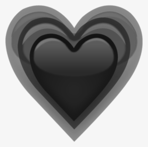 Emoji Heart Black Grey Freetouse Ftestickers Remixit - Grey Heart Emoji Png