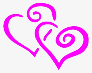 Hot Pink Intertwined Hearts Clip Art - Gold Hearts Clip Art