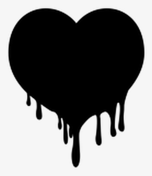 Blackheart Melting Meltingheart Freetoedit Image Library - Black Melting Heart Png