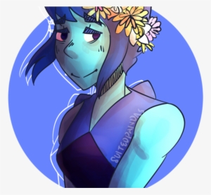 28 Collection Of Anime Flower Crown Drawing High Quality - Blue