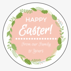 Florid Easter Circle Labels Pre-designed Label Template - Sticker Template