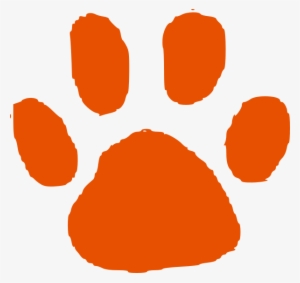 Orange Paw Print Clip Art