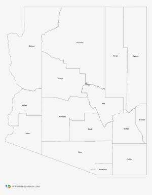 Arizona Counties Outline Map - Arizona County Map Png - 1584x1123 PNG