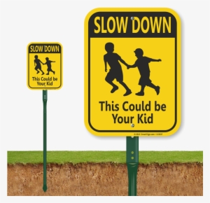 Slow Down Kids Running Lawn Sign - Dont Pick Flowers Signage