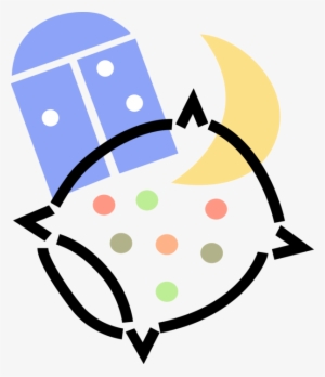 Vector Illustration Of Pillow For Sleeping With Moon - Portable Network Graphics