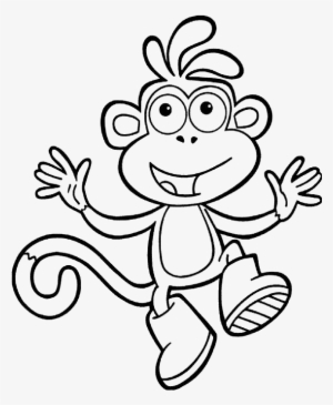 Dora The Explorer Boots Coloring Pages - Boots The Monkey Drawing