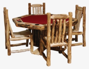Aspen Log Round Poker Table - Poker Table