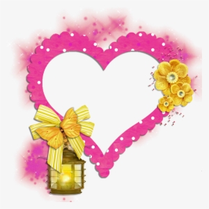 Pink Heart Frame Png