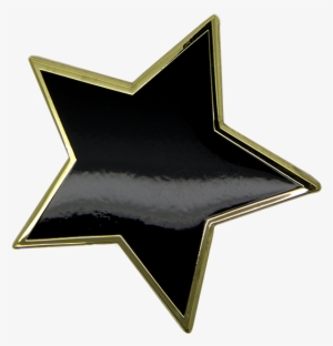 Big Black/gold Star Pin - Black And Gold Star Png