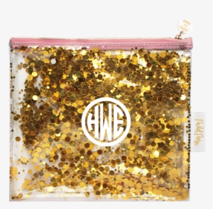 Gold Glitter Pouch - Packed Party Gold Confetti Flat Zip