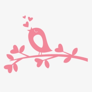Bird In Love On Branch Scrapbook Titles Svg Cutting - Free Clipart Valentine Bird