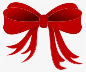 Bow Red Ribbon Decoration Isolated Design - Christmas Bow Clip Art